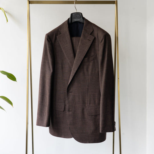Caccioppoli「Wool Silk Linen」ブラウンスーツ